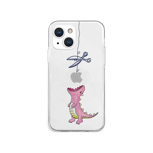 AKAN AKAN ソフトクリアケース for iPhone 13 mini はらぺこザウルス ピンク AK20951i13MN
