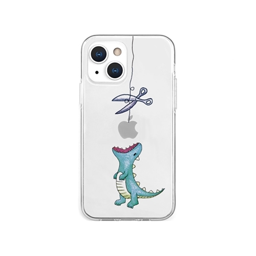 AKAN AKAN ソフトクリアケース for iPhone 13 mini はらぺこザウルス グリーン AK20950i13MN