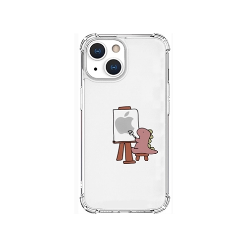 AKAN AKAN ソフトタフケース for iPhone 13 mini おしごとザウルス―画家 ピンク AK20945i13MN