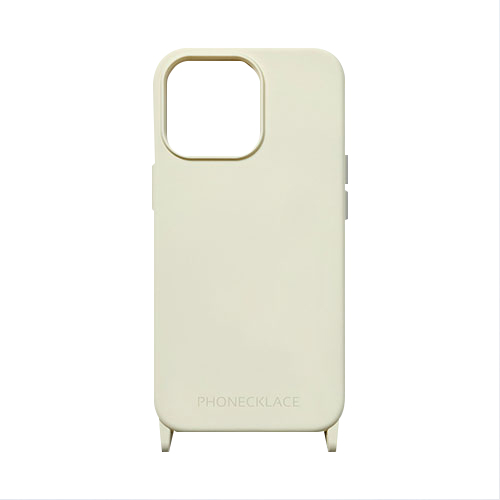 araree(アラリー) PHONECKLACE ストラップホール付きシリコンケース for iPhone 14 Pro Max アイボリー 背面カバー型