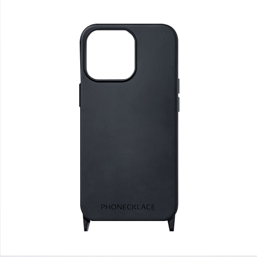 araree(アラリー) PHONECKLACE ストラップホール付きシリコンケース for iPhone 14 Pro Max ブラック 背面カバー型