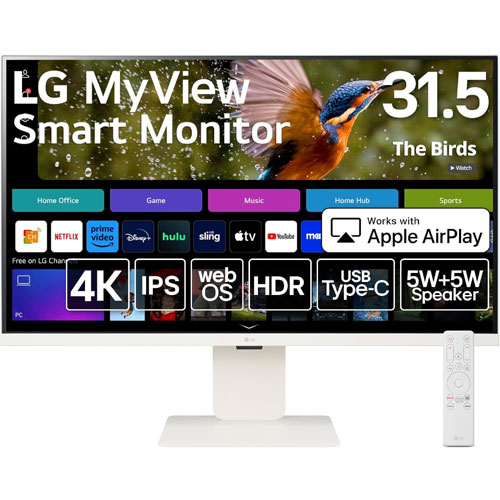 LG電子ジャパン LG My View Smart Monitor 32SR83U-W [スマートモニター 31.5型/ホワイト/WebOS23/スタンド型]