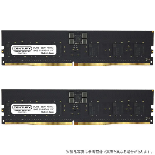 センチュリーマイクロ CB16GX2-D5RE560281 [32GB kit (16GBx2) DDR5-5600 (PC5-44800) ECC Reg DIMM 288pin Single Rank 2048Mx8]