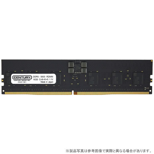 センチュリーマイクロ CB16G-D5RE560281 [16GB DDR5-5600 (PC5-44800) ECC Reg DIMM 288pin Single Rank 2048Mx8]