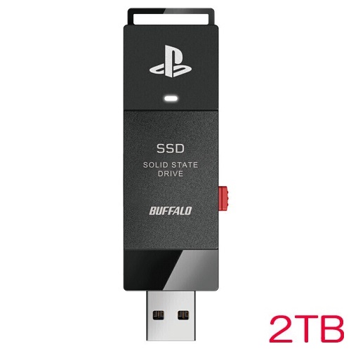 バッファロー SSD-SAO2.0U3-B [PS5公式ライセンス ポータブルSSD スティック 2TB ブラック]