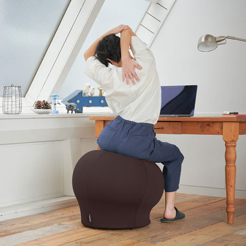 【美品】 marooms マルームズ　バランスボールチェア　ベージュ　ブラウン MAROOMS マルームズ ベージュバランスボールチェア