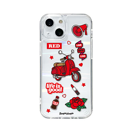 BW21992i13MNRD [ブギウギ オーロラケース for iPhone 13 mini Red]