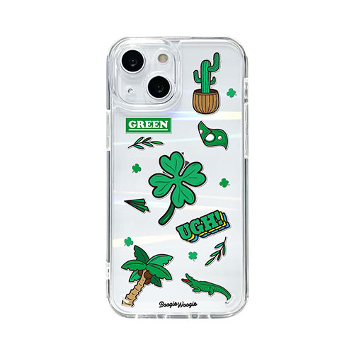 BOOGIE WOOGIE BW21994i13MNGN [ブギウギ オーロラケース for iPhone 13 mini Green]