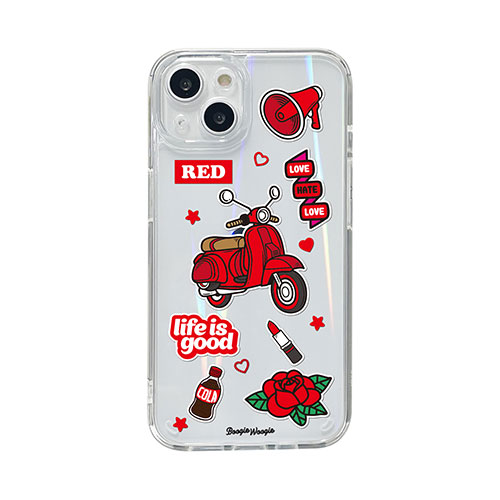 BOOGIE WOOGIE BW22000i13RD [ブギウギ オーロラケース for iPhone 13 Red]