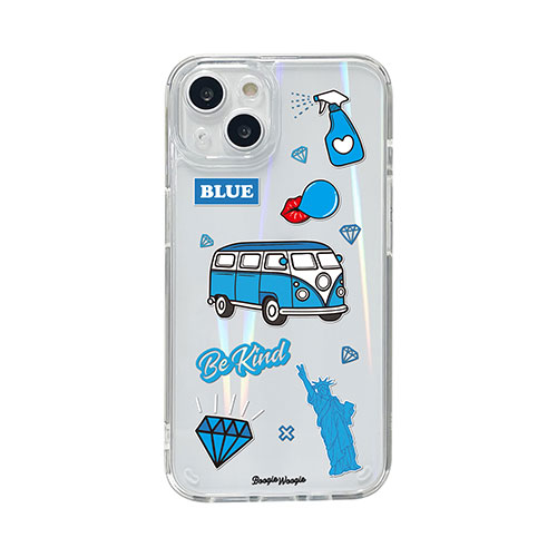 BOOGIE WOOGIE BW22003i13BL [ブギウギ オーロラケース for iPhone 13 Blue]
