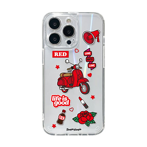 BW22008i13PRD [ブギウギ オーロラケース for iPhone 13 Pro Red]