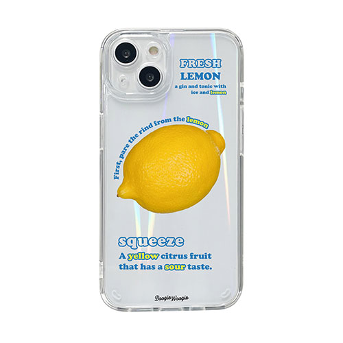 BOOGIE WOOGIE BW24099i14 [オーロラケース for iPhone 14 Lemon 背面カバー型]