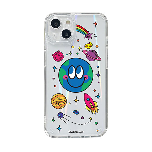 BOOGIE WOOGIE BW24101i14 [オーロラケース for iPhone 14 Earth 背面カバー型]