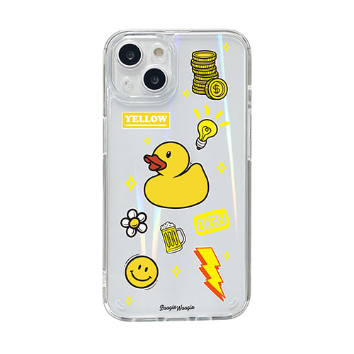 BOOGIE WOOGIE BW24102i14 [オーロラケース for iPhone 14 Yellow 背面カバー型]