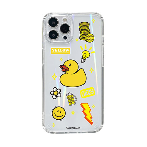 BOOGIE WOOGIE BW24112i14P [オーロラケース for iPhone 14 Pro Yellow 背面カバー型]