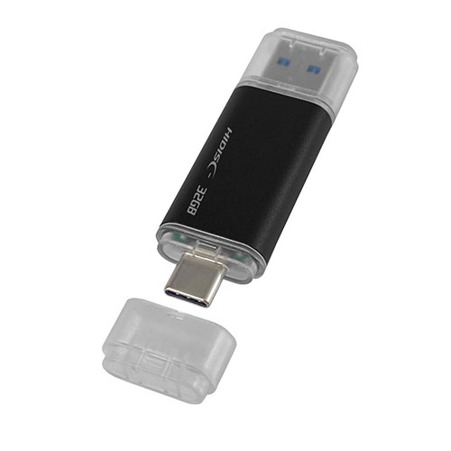 磁気研究所 HDUF136C32G3C [HIDISC USB3.2 Gen2 Type-C &Type-A搭載 フラッシュドライブ 32GB キャップ式]