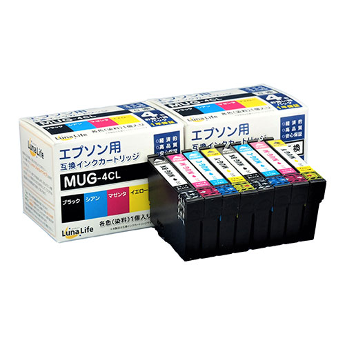 ワールドビジネスサプライ LNEPMUG/4P*2PCS [Luna Life エプソン用 互換インクカートリッジ MUG-4CL 4本パック×2個お買い得セット]