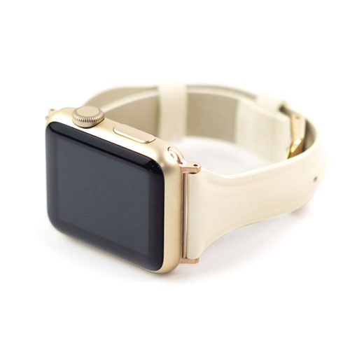 WEARPLANET WP23099AWWH [Slim Line 本革 エナメルバンド for Apple Watch 41/40/38mm アンティークホワイト]