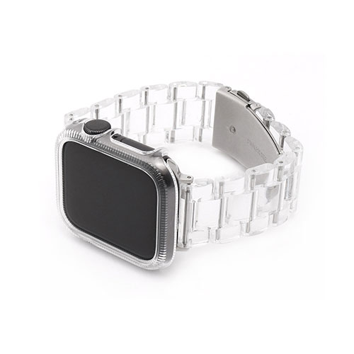 WEARPLANET WP23103AW [保護ケース付きクリアチェーンバンド for Apple Watch 44mm クリア]