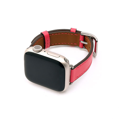 WEARPLANET WP23148AW [Slim Line クラシック本革バンド for Apple Watch 41/40/38mm カリプソピンク]