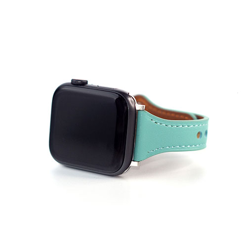 WEARPLANET WP23211AWMT [Slim Line フラット本革バンド for Apple Watch 45/44/42mm Honeydew Mint]