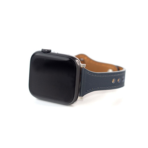 WEARPLANET WP23213AWMB [Slim Line フラット本革バンド for Apple Watch 41/40/38mm Midnight Blue]