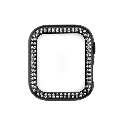 WEARPLANET WP23222AWBK [ラインストーンハードケース de luxe for Apple Watch 44 ブラック]