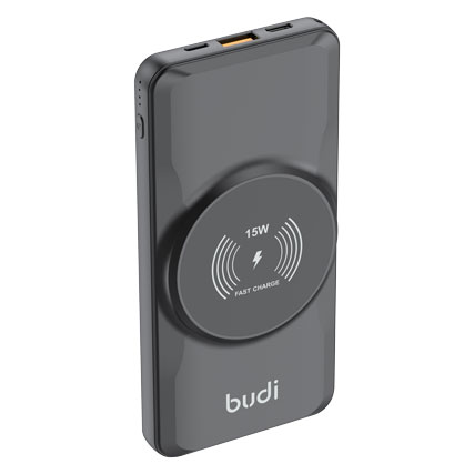 Budi PB802W-J [マグネティック ワイヤレスパワーバンク 3台同時充電 MagSafe対応 10000mAhモバイルバッテリー]