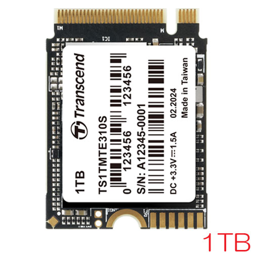 トランセンド TS1TMTE310S [1TB M.2 PCIe SSD 310S NVMe Gen4 x4 Type 2230 3D TLC NAND 600TBW 5年保証]