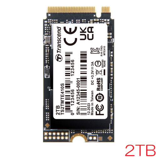 TS2TMTE410S [2TB M.2 PCIe SSD 310S NVMe Gen4 x4 Type 2242 M Key 3D TLC NAND 1200TBW 5年保証]