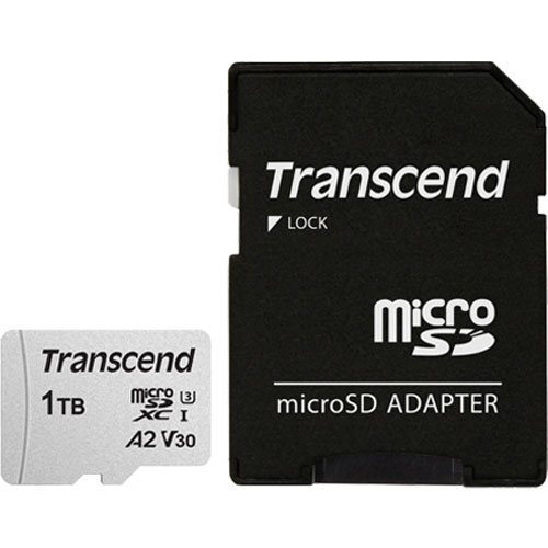 トランセンド TS1TUSD300S-A [1TB microSDXC USD300S Class 10、UHS-I U3、V30、A2 対応 SDカードアダプタ付属]