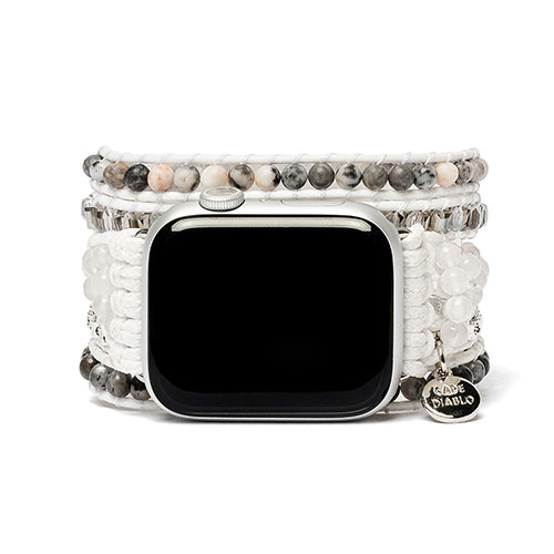 CAPE DIABLO CD23470AW [Apple Watch用バンド ホワイトラブラドライト for Apple Watch 38-45mm Mサイズ]