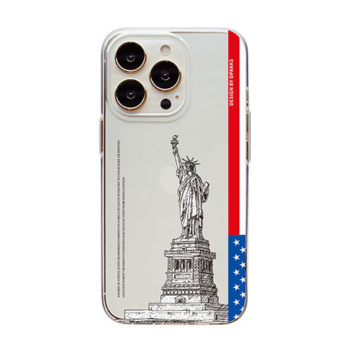 dparks DS24168i14P [ソフトクリアケース for iPhone 14 Pro The 自由の女神 背面カバー型]