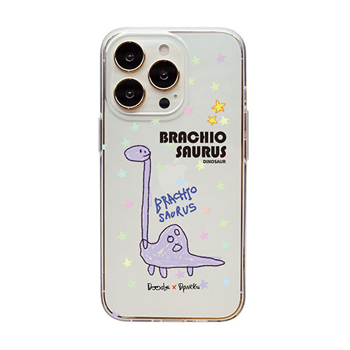 dparks DS24156i14P [ソフトクリアケース for iPhone 14 Pro DINO BRACHIOSAURUS 背面カバー型]