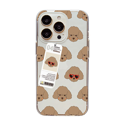 dparks DS24152i14P [ソフトクリアケース for iPhone 14 Pro poodle 背面カバー型]