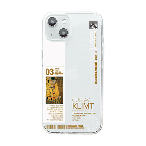 dparks DS24139i14 [ソフトクリアケース for iPhone 14 クリムト 背面カバー型]
