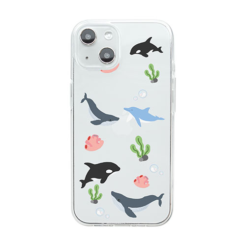 dparks DS24130i14 [ソフトクリアケース for iPhone 14 オーシャン 背面カバー型]
