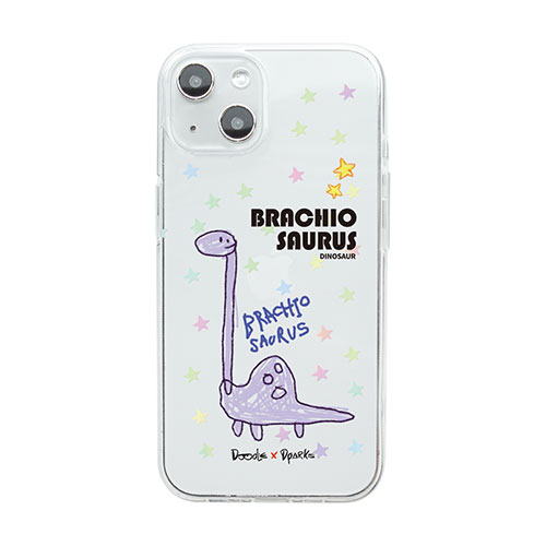 dparks DS24129i14 [ソフトクリアケース for iPhone 14 DINO BRACHIOSAURUS 背面カバー型]
