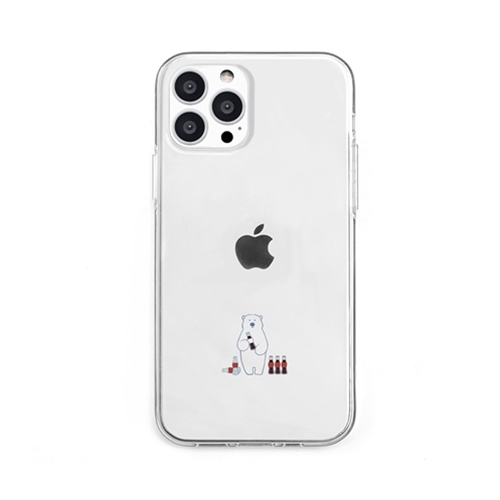 dparks DS21203i13P [ソフトクリアケース for iPhone 13 Pro ミニ動物 シロクマ]