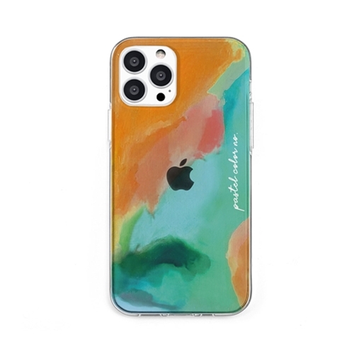 dparks DS21200i13P [ソフトクリアケース for iPhone 13 Pro Pastel color OrangeGreen]