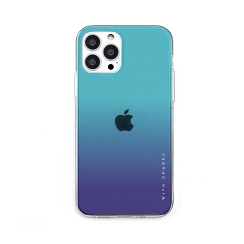 dparks DS21182i13P [ソフトクリアケース for iPhone 13 Pro グラデーション エメラルドブルー]