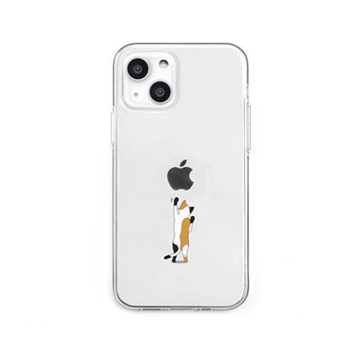 dparks DS21135i13MN [ソフトクリアケース for iPhone 13 mini ネコ]