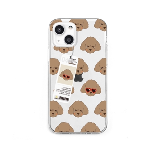 dparks DS21113i13MN [ソフトクリアケース for iPhone 13 mini poodle]