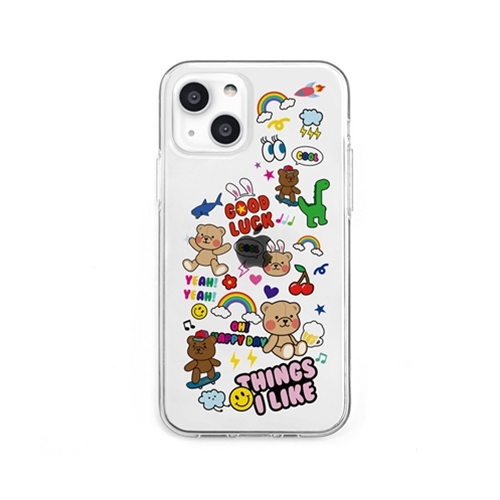 dparks DS21111i13MN [ソフトクリアケース for iPhone 13 mini THINGS I LIKE]
