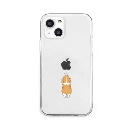 dparks DS21169i13 [ソフトクリアケース for iPhone 13 イヌ]