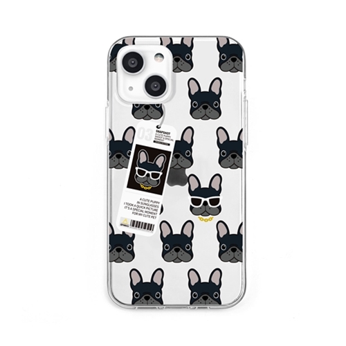 dparks DS21146i13 [ソフトクリアケース for iPhone 13 bulldog]