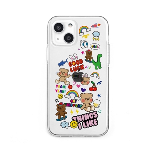 dparks DS21145i13 [ソフトクリアケース for iPhone 13 THINGS I LIKE]