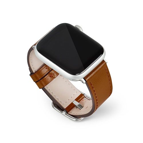 EGARDEN EG24859AWBR [スクエアバックル本革バンド for Apple Watch 49/45/44/42mm ブラウン]