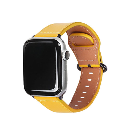EGARDEN EGD20600AW [GENUINE LEATHER STRAP for Apple Watch 41/40/38mm Apple Watch用バンド イエロー]