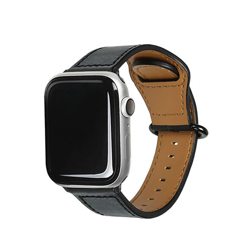 EGARDEN EGD20591AW [GENUINE LEATHER STRAP for Apple Watch 49/45/44/42mm Apple Watch用バンド ブラック]
